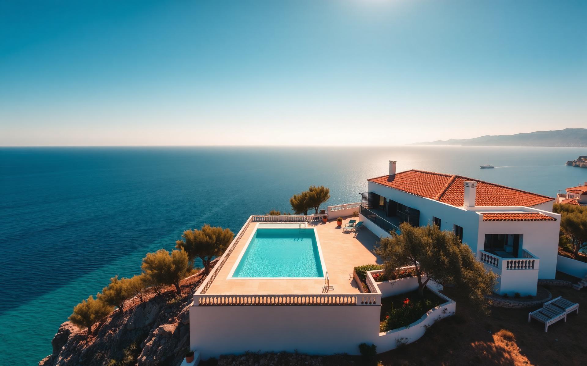 Luxury villa overlooking the Mediterranean sea on the Spanish Costa Blanca coastline